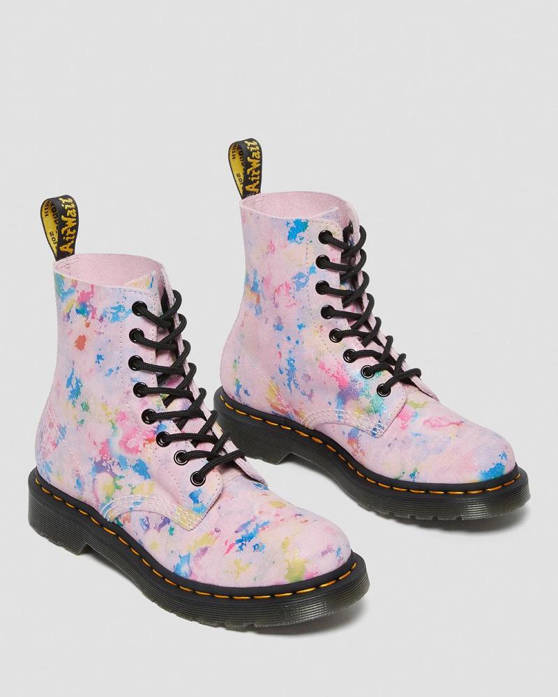 Dr Martens 1460 Pascal Confetti Ruskind Snørestøvler Dame Lyserød | DK 183SGL